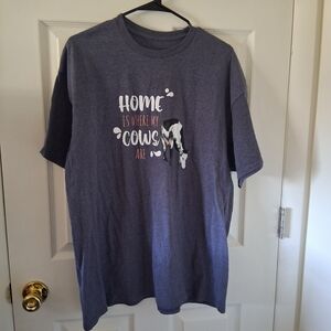 Home Is Where My Cows Are Short Sleeve Tee - Navy